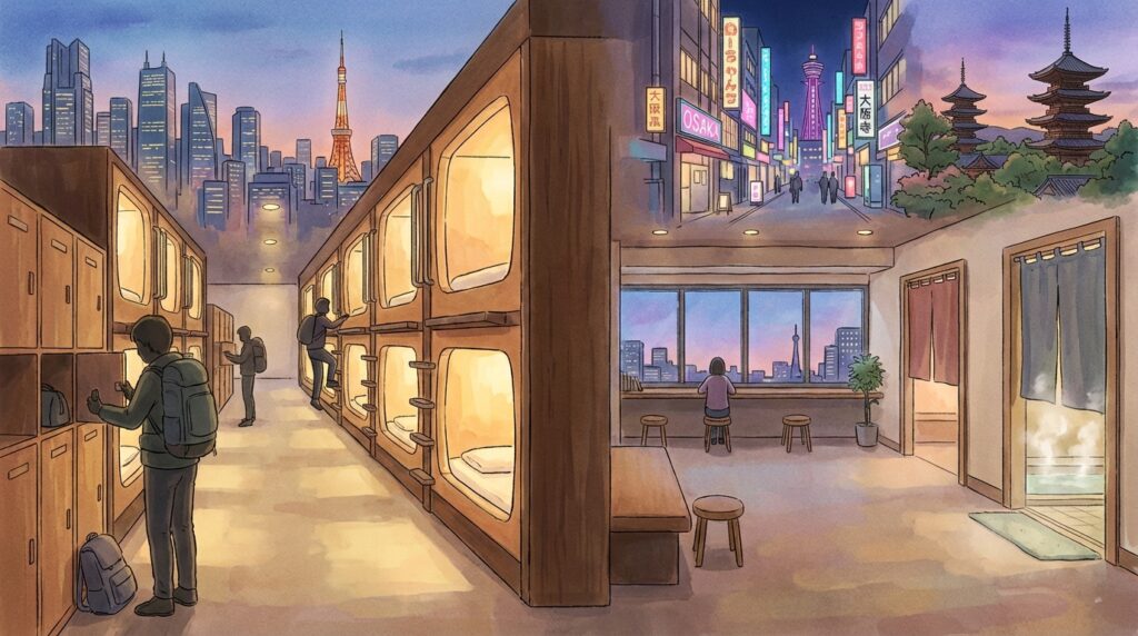 โรงแรมแคปซูลในญี่ปุ่นคืออะไร? วิธีพักให้คุ้ม + มารยาทที่ควรรู้ และเลือกย่านไหนดี