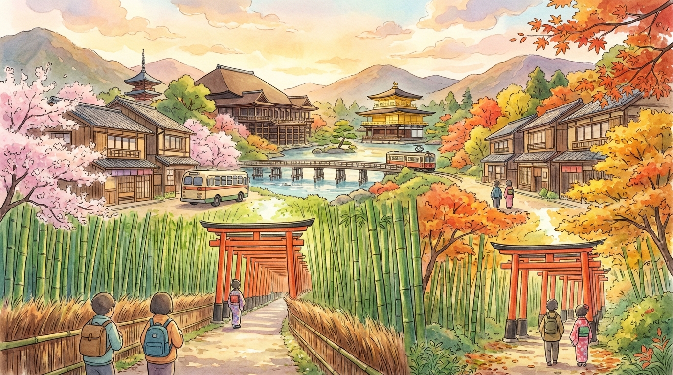 เที่ยวเกียวโต (京都) ฉบับมือใหม่: จุดเช็กอินห้ามพลาด เส้นทางเที่ยว 1–3 วัน และฤดูกาลที่สวยที่สุด