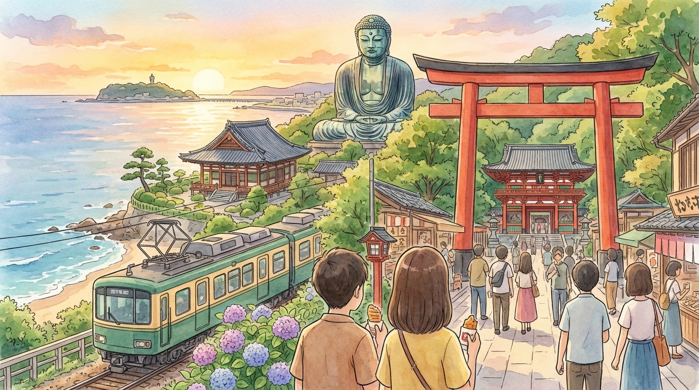 คามาคุระ (鎌倉) เที่ยววันเดียวจากโตเกียว: ไหว้พระใหญ่ เดินเล่นเมืองเก่า ชมทะเล + จุดถ่ายรูปห้ามพลาด
