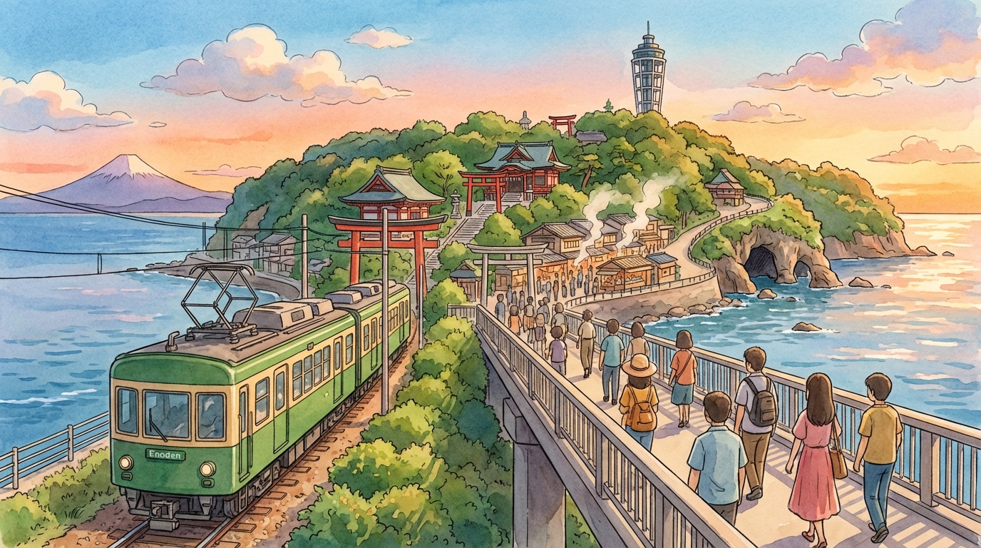 เกาะเอโนชิมะ (江の島) เที่ยววันเดียวจากโตเกียว: จุดเช็กอินห้ามพลาด วิธีไป และช่วงเวลาที่ดีที่สุด