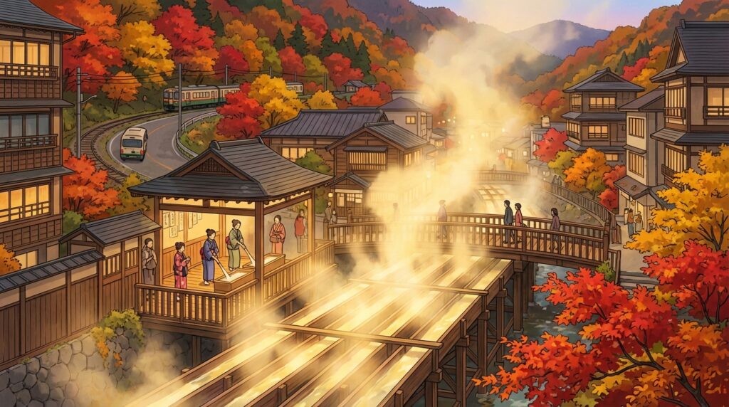 คุซาทสึออนเซ็น เที่ยวออนเซ็นชื่อดังใกล้โตเกียว: วิธีไป ไฮไลต์ยูบาทาเกะ และแผนเที่ยวครบในวันเดียว