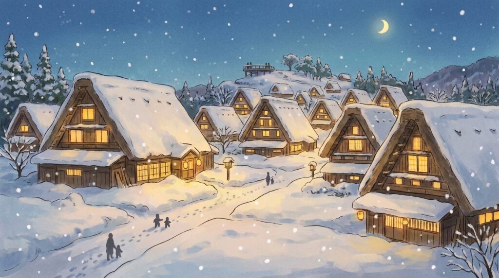 หมู่บ้านชิราคาวาโกะ: สัมผัสมนต์เสน่ห์หมู่บ้านบ้านกัสโชสึคุริมรดกโลกในฤดูหนาว