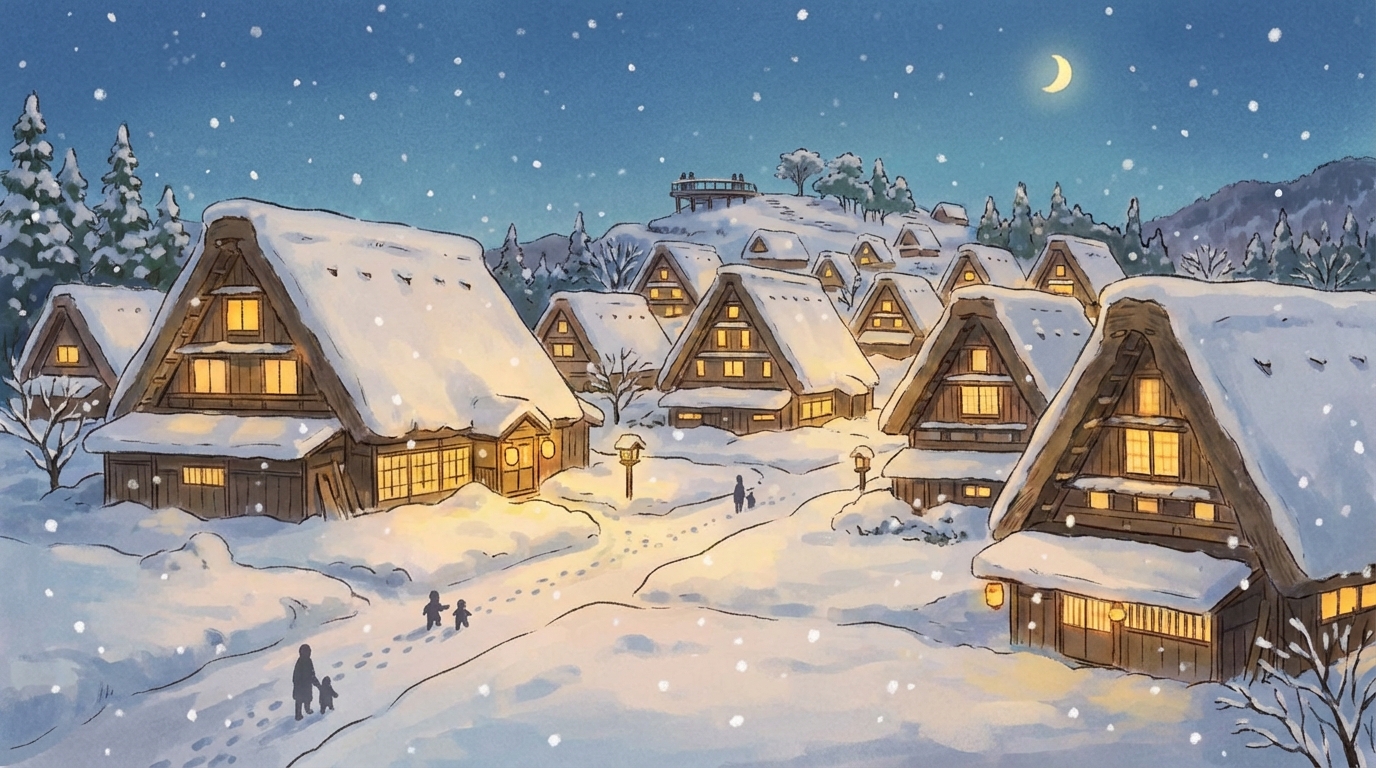 หมู่บ้านชิราคาวาโกะ: สัมผัสมนต์เสน่ห์หมู่บ้านบ้านกัสโชสึคุริมรดกโลกในฤดูหนาว