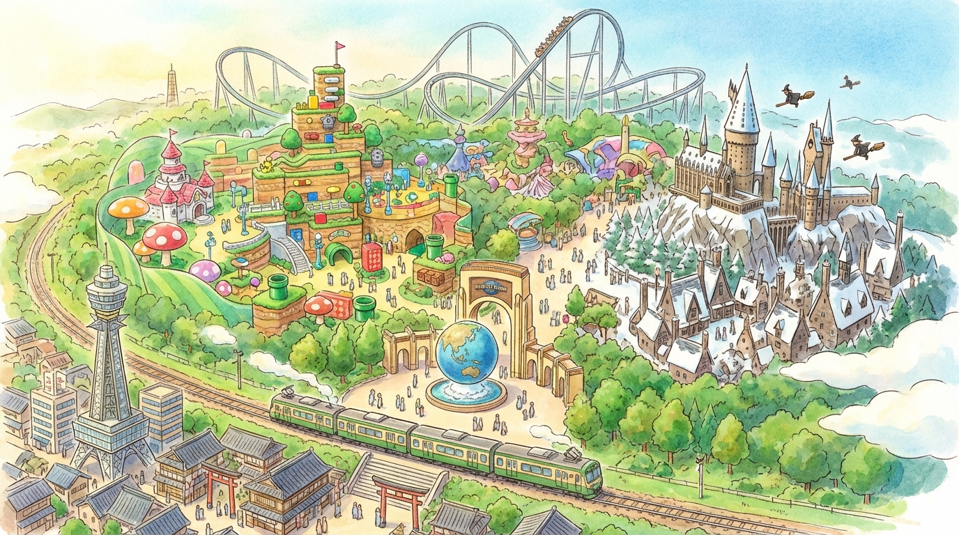 เที่ยว USJ (Universal Studios Japan) โอซาก้า 2026: วิธีไป ตั๋ว โซนไฮไลต์ และทริคเล่นให้คุ้มในวันเดียว