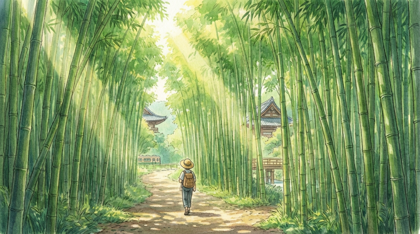 ป่าไผ่ (竹林の小径) ที่คันไซ: เดินเล่นในอุโมงค์ไผ่สุดสวย จุดถ่ายรูปห้ามพลาด พร้อมวิธีไป