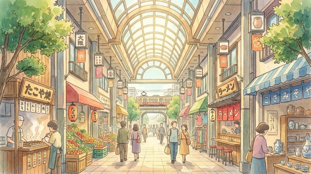 ถนนช้อปปิ้งเทนจินบาชิสึจิ (天神橋筋商店街) โอซาก้า: วิธีไป ไฮไลต์ร้านเด็ด และเส้นทางเดินให้คุ้มใน 1 วัน