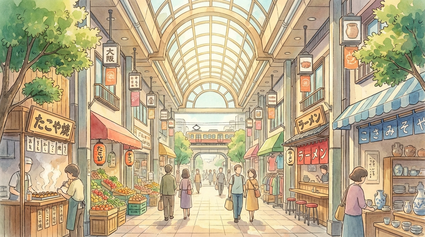 ถนนช้อปปิ้งเทนจินบาชิสึจิ (天神橋筋商店街) โอซาก้า: วิธีไป ไฮไลต์ร้านเด็ด และเส้นทางเดินให้คุ้มใน 1 วัน