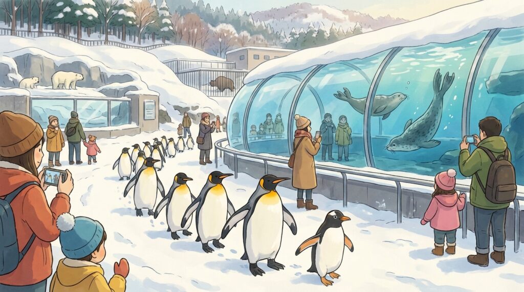 สวนสัตว์อาซาฮิยามะ ฮอกไกโด: ตื่นตากับเพนกวินพาเหรดและความมหัศจรรย์แห่งฤดูหนาว