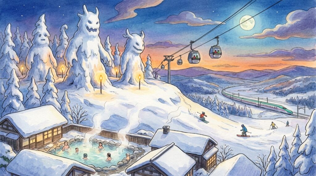 ปีศาจหิมะ (Zao Juhyo) คืออะไร? รวมจุดชมที่ดีที่สุดในโทโฮคุ + วิธีไปออนเซ็นและเล่นสกีที่ซาโอ