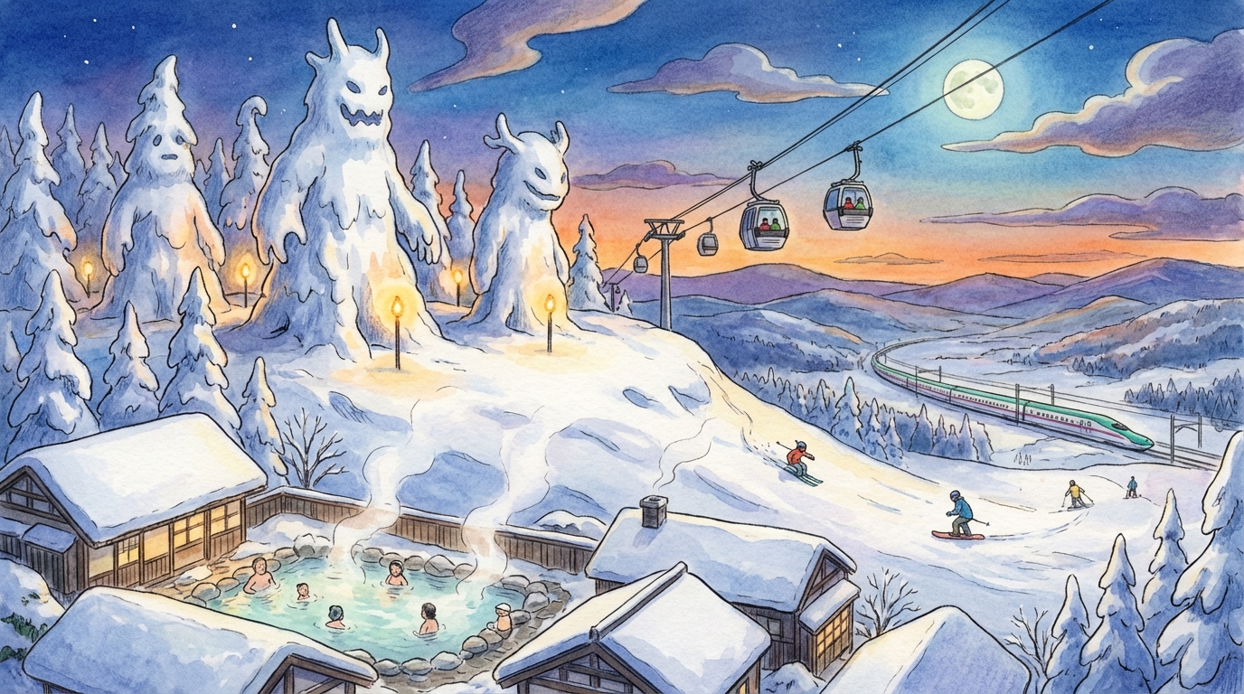 ปีศาจหิมะ (Zao Juhyo) คืออะไร? รวมจุดชมที่ดีที่สุดในโทโฮคุ + วิธีไปออนเซ็นและเล่นสกีที่ซาโอ